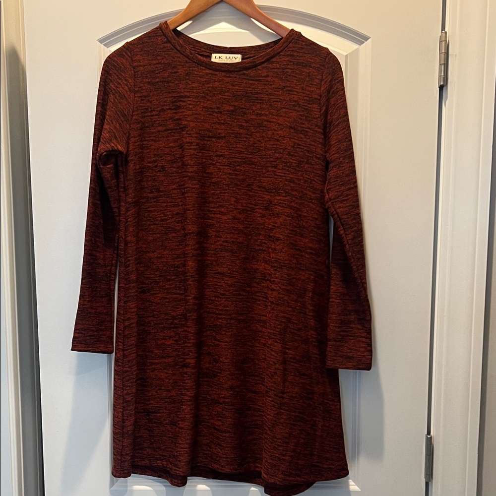 Black and Orange Long Sleeve Dress